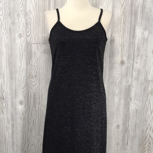 VINTAGE Land ‘N Sea Black Metallic Long Dress Size Small - Picture 1 of 13